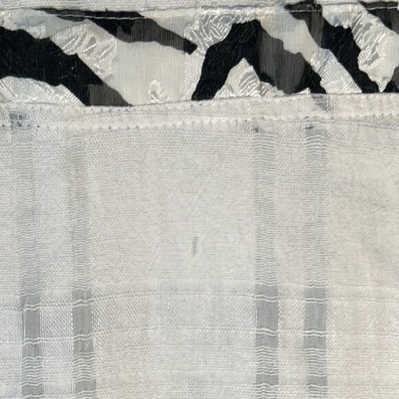 Kam Kam 80's Women's SZ L Ivory & Black button down Grunge Edgy Moto Animal - Picture 5 of 7